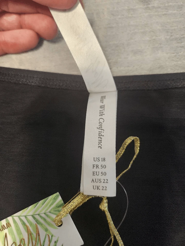 Parte inferior de bikini Wolf & Whistle talla 18 negra con borde de encaje nueva con etiquetas Foto 3 de 4