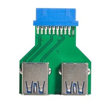 Dual USB 3.0 A Type Female To Motherboard 20/19 Pin Box Header Slot Adapter