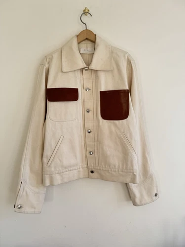 OFF WHITE Giacca di jeans Linder primavera 2020 bianco sporco Orson denim taglia L pelle Vogue