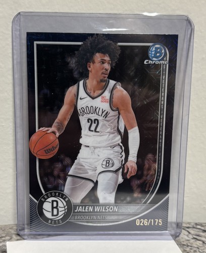 Jalen WIlson 2025-26 Bowman Chrome #BCV-60 Navy Blue Mojo Refractor /175 Nets