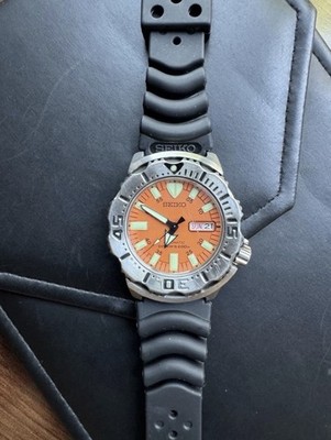 Seiko SKX781 Classic Orange Monster Prospex Mens Automatic Diver Watch 7S26-0350