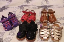 Lot of 6 Pairs of Toddler Girl Shoes, Barely Worn, or New, Size 7 Toddler Girl
