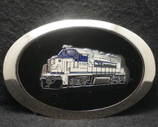 XC23152 NOS VINTAGE 1970s  TRAIN ENGINE  RAILROAD ARTWORK MENS BELT BUCKLE