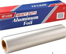 18" x 500 Feet Heavy Duty Aluminum Foil Rolls, Commercial-Grade Wrap, 1 Count
