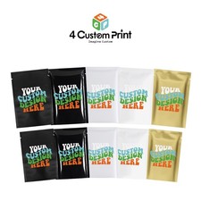 4CustomPrint Color Print Pouch Foil Mylar Bags Smell Proof Open Top Pouch 100pcs
