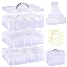 Funtopia Bead Organizers and Storage, 56 Pcs Small Plastic Containers with L...