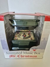 NEW Mr. Christmas Animated Motion Vintage TRAIN Wood Music Box Jingle Bells