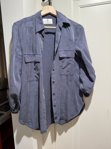 Aritzia Babaton Women's Long Sleeve Shirt Blue, Teal 2XS