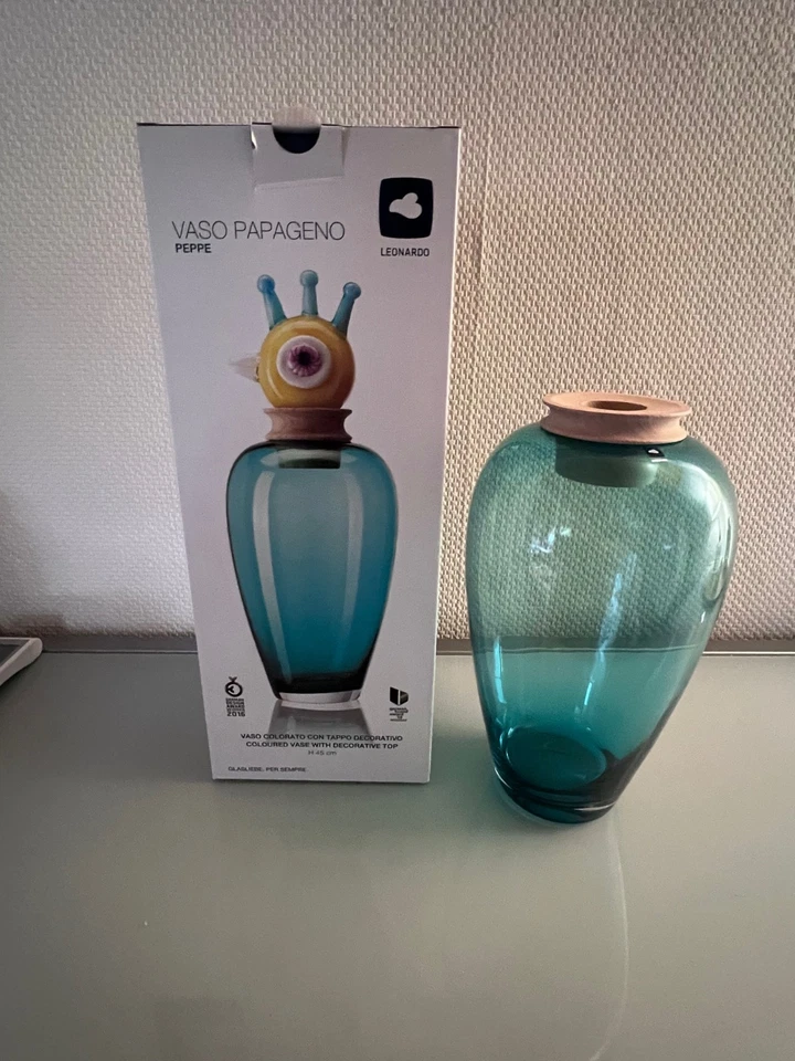 LEONARDO Vase Glasvase PAPAGENO "PEPPE" 45cm NEU & OVP türkis UVP 159,- EUR - Bild 4 von 4