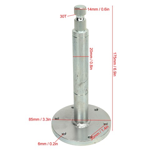 Go Kart Steering Wheel Shaft 30T 85mm Power Steering Shaft With 6 Holes For DIY - Foto 2 di 12
