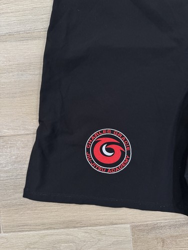Charles Gracie Jiu Jitsu Fight Shorts Size 40x9 Black BJJ Training Academy UFC - Picture 7 of 12