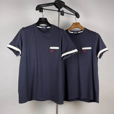 Lot de 2 t-shirts homme Fred Perry en coton bleu marine taille L - Photo 1/4
