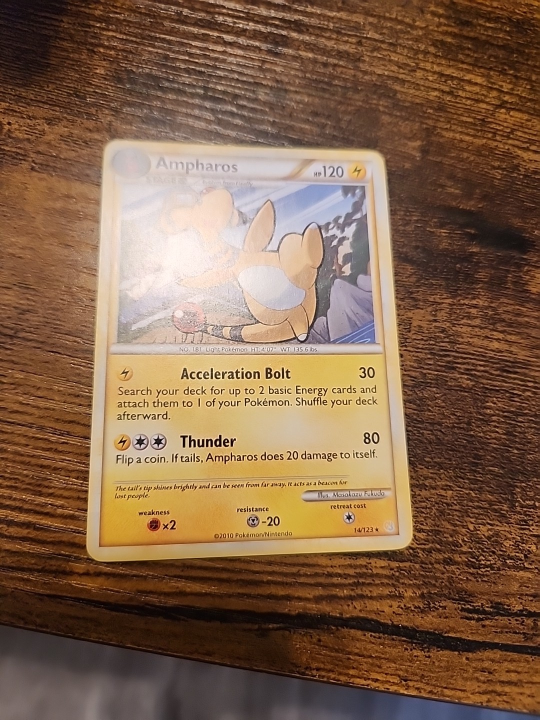 Ampharos Regular Rare HeartGold SoulSilver 14/123 NM-LP