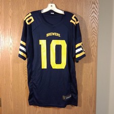 Milwaukee Brewers Sal Frelick 10 SGA Football Jersey Men's XL EUC