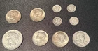 Silver Coins Lot 90% Silver Dimes, Kennedy half dollars 2.841 Oz Circulated