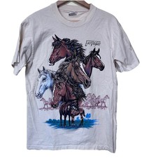 Vintage 90s Las Vegas Horses Single Stitch T-Shirt USA Made - Size M