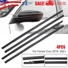 4PCS Door Window Seal Belt Weatherstrip Kit For 2016-2021 Honda Civic Sedan