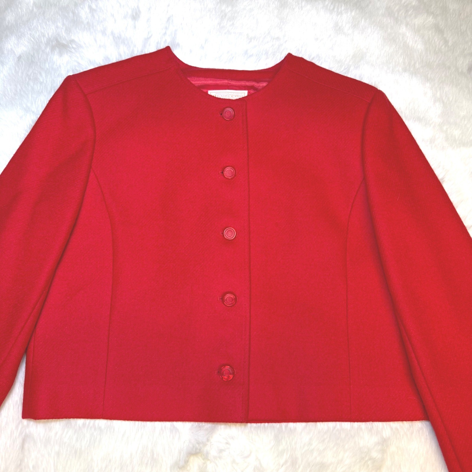 Pendleton vintage Red Wool Cropped Jacket Blazer … - image 2