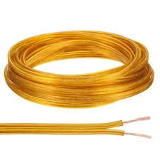 25Ft 18/2 PVC Covered Wire, SPT-2 UL Listed Copper Electronic Wire, Golden