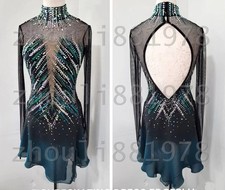 New Ice Figure Skating Dress Figure Skating Dress For Competition black dyeing