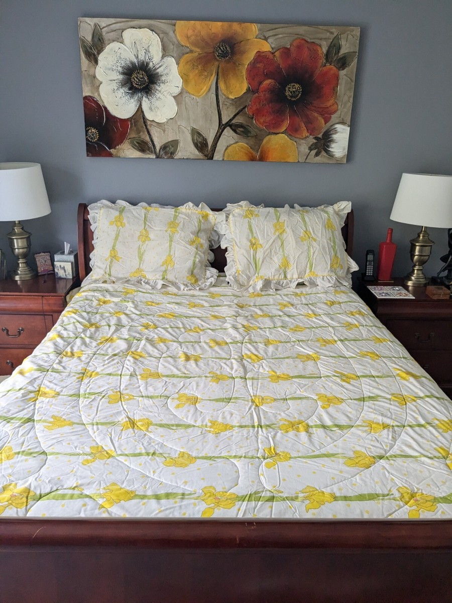 Christian Dior 7-Piece Queen Comforter Set, Yellow Sonnet Irises