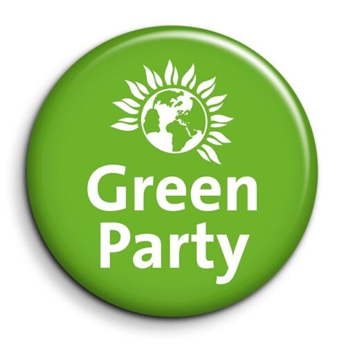 Green Party Badge Epingle 38mm Button Pin - Photo 1/5