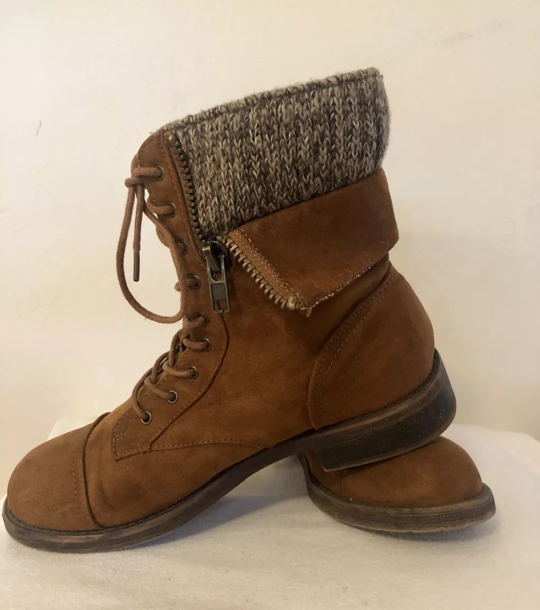 Knit cuff combat clearance boots