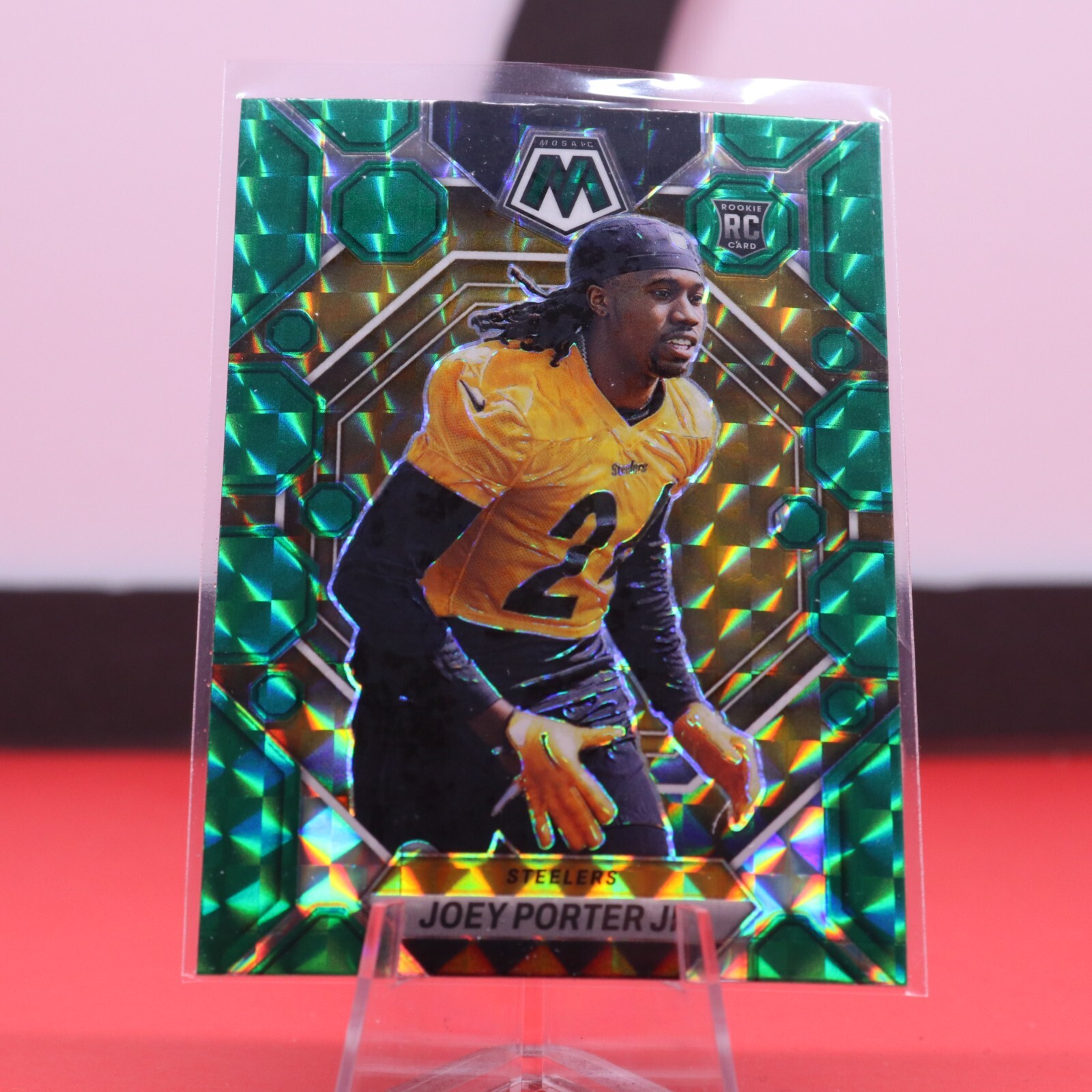 2023 Panini Mosaic Green Mosaic 335 Joey Porter Jr. RC Rookie