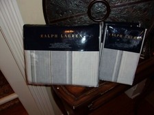 NIP Ralph Lauren Oakview White Blue Striped Full Queen Duvet Cover Set 3pc