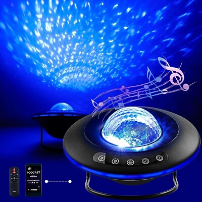 Galaxy Starry Projection Lamp, Bluetooth Speaker Aurora Lighting with Timer and