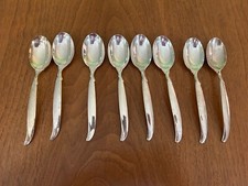 1847 Rogers Bros FLAIR International Silver Plate 8-pc Teaspoons Some Tarnish