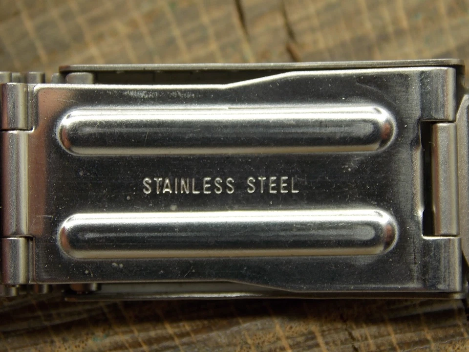 Flex-On Vintage NOS Unused Watch Band Deployment Clasp Stainless & Rubber 19mm - Image 4 of 4