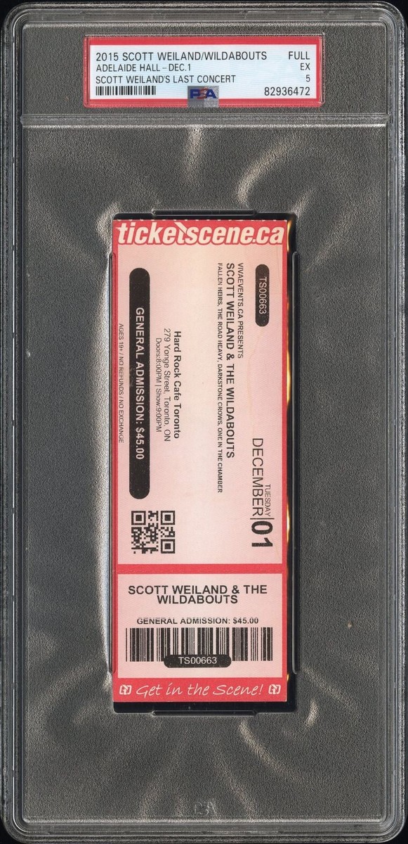 2015 SCOTT WEILAND/STONE TEMPLE PILOTS LAST CONCERT/LAST