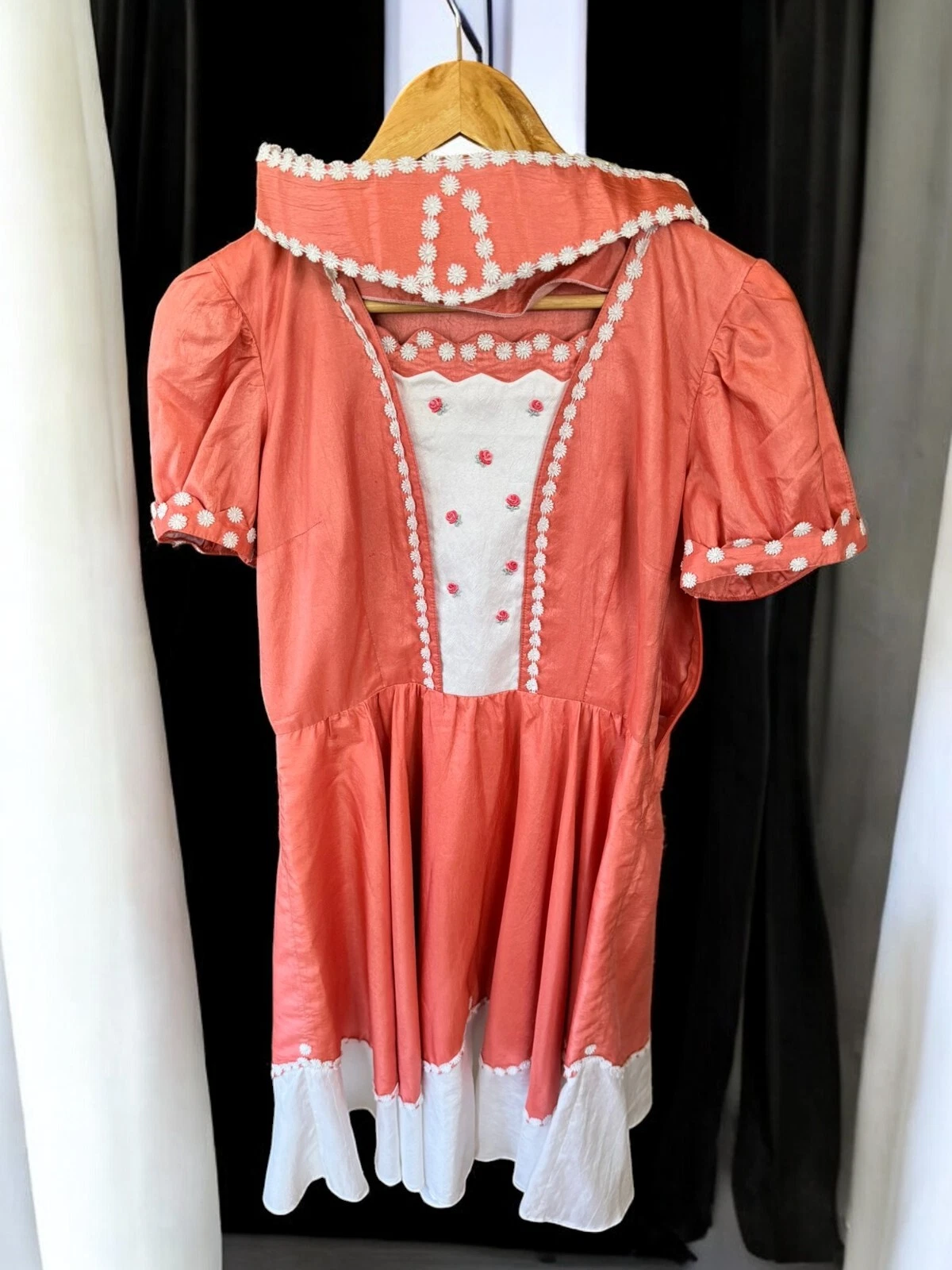 1980s Professionally Made Full Circle Skirted Dress. Square Dancing Rockabilly