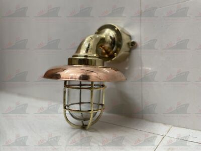Outdoor Bulkhead Solid Wall Light Sconce Fixture Junction Box Nautical Brass