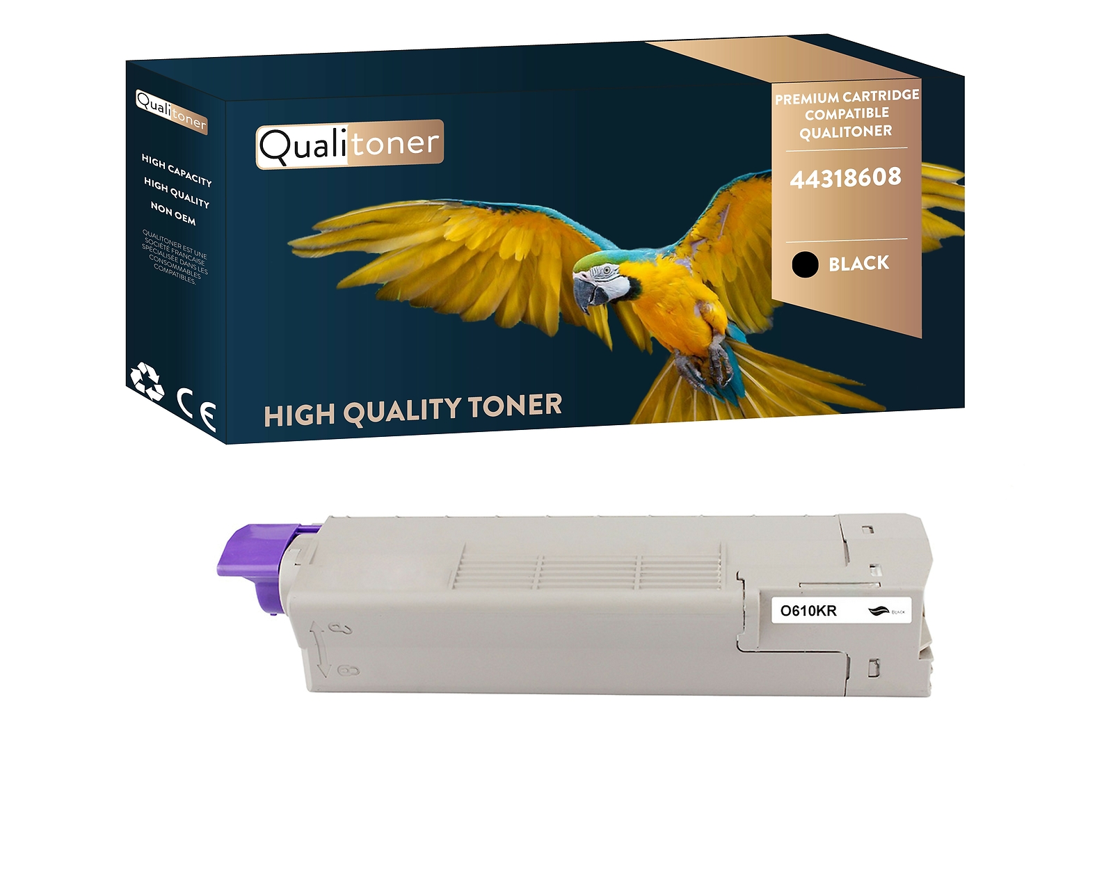 Toner OKI 44318608 Compatible Noir QUALITONER à haute netteté graphique 11000 pages