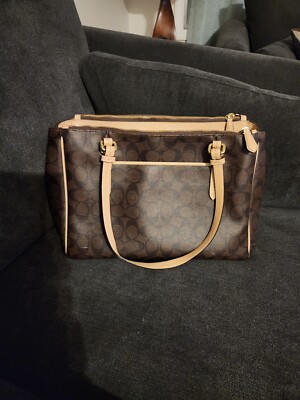 Coach Signature Peyton Coated Canvas Double Zip Carryall Tote
