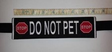 2-Sided JUMBO 2x8 Embroidered No Sew Dog Leash Wrap Cuff -STOP SIGNS DO NOT PET