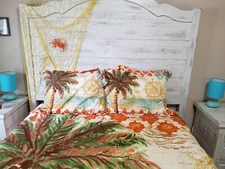 LAURAL HOME "PALM" COMFORTER -SHEET SET-SHAMS-PILLOW-DUST  RUFFLE-CURTAINS/FULL