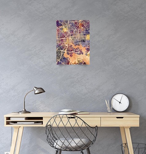 Poster - Baltimore Map, Modern Abstract City Streets, 4 Sizes - Picture 3 of 25