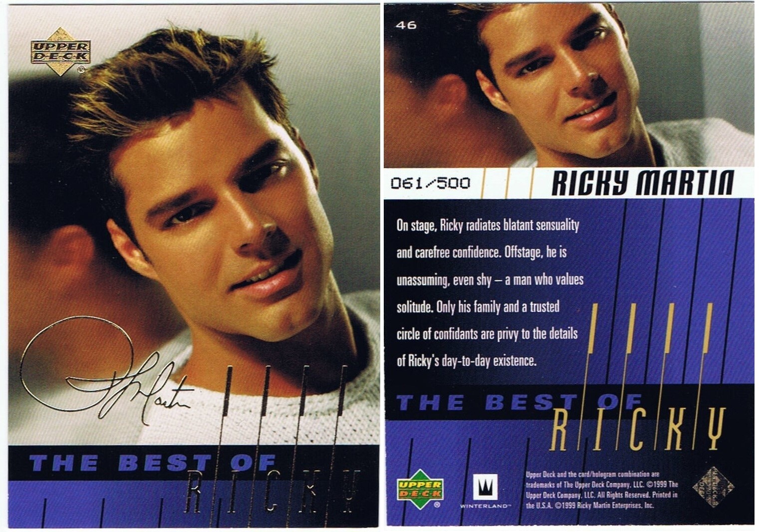 Ricky Martin La Vida Loca by Upper Deck/Winterland in 1999. Inserts + Discounts. - Picture 7 of 24