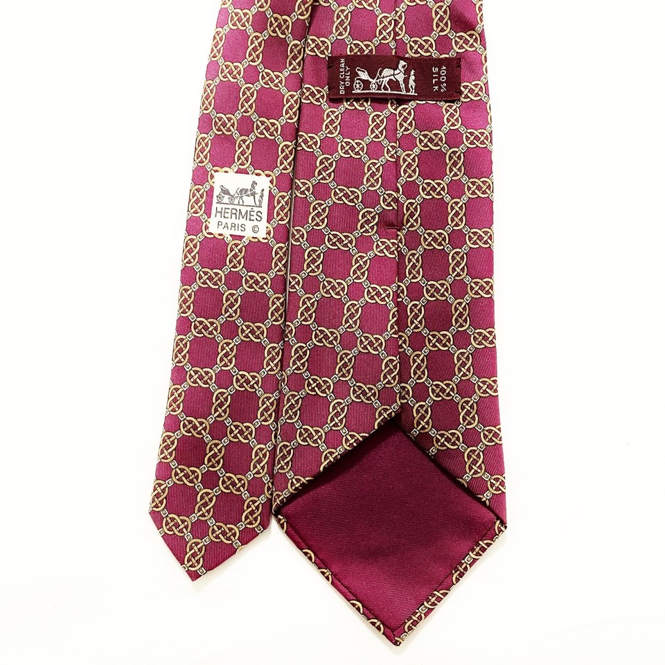 HERMES tie, top quality silk, highend brand, allover pattern, made in