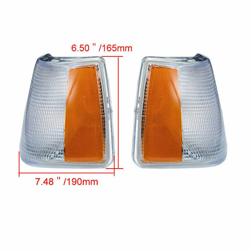 Cubierta de lámpara de conducción de señal de luz de esquina de estacionamiento delantera 2 piezas para Volvo 740 940 960 Foto 3 de 4