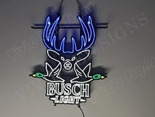 Deer Duck Hunting Hunters Beer 24"x20" Vivid LED Neon Sign Light With Dimmer