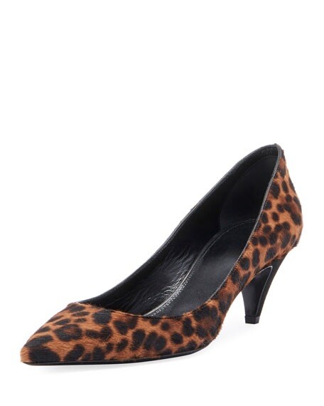 【関税&送料込】Saint Laurent With Heel YSL Yves Saint Laurent Leopard Kitten Heels Pumps 36.5 6.5