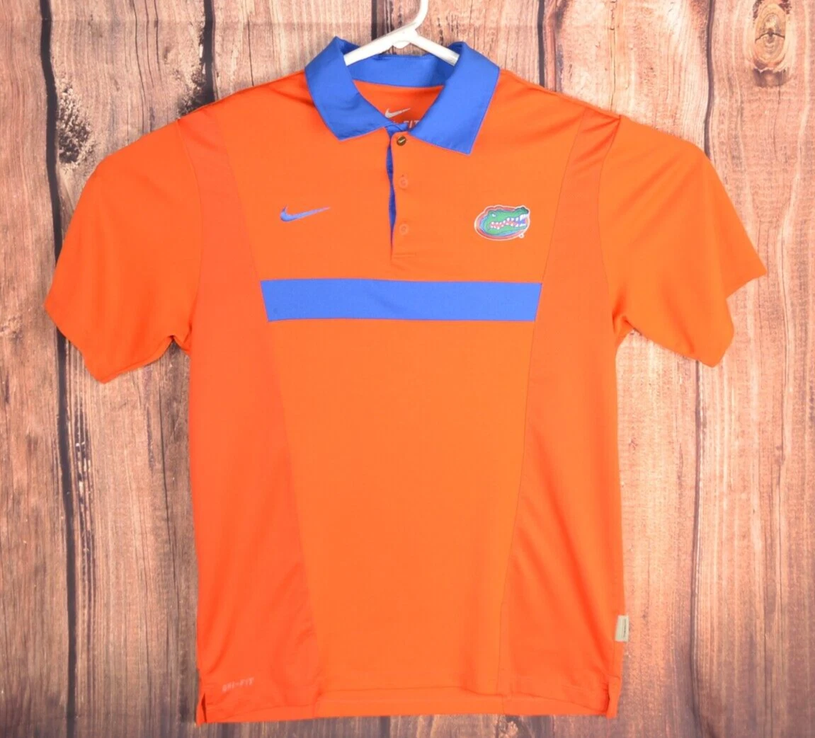 Men s Nike Dri Fit Short Sleeve Polo Shirt Orange Medium M Florida Gators