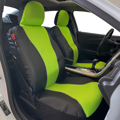 Leather Seat Covers Universal Lime Green Black Mesh Cushion For Cars Trucks  SUV