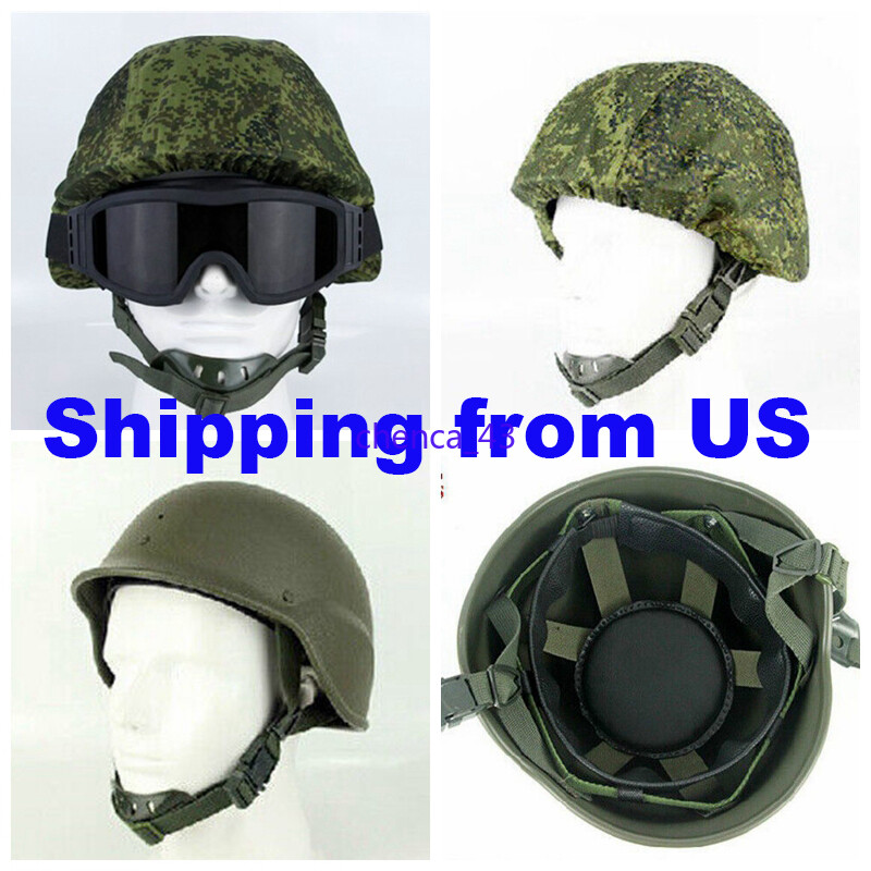 US!! 1PC 6B26 Replica Russian Army Tactical Steel Helmet + Helmet Cover + Goggle