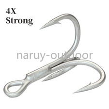 20/50pcs 4x Strong Treble Fishing Hooks High Carbon Steel Fishing Tackle 8#-4/0