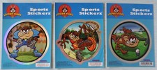 Tazmanian Devil Sports Stickers Made in USA Looney Tunes Large Vintage, Set of 3